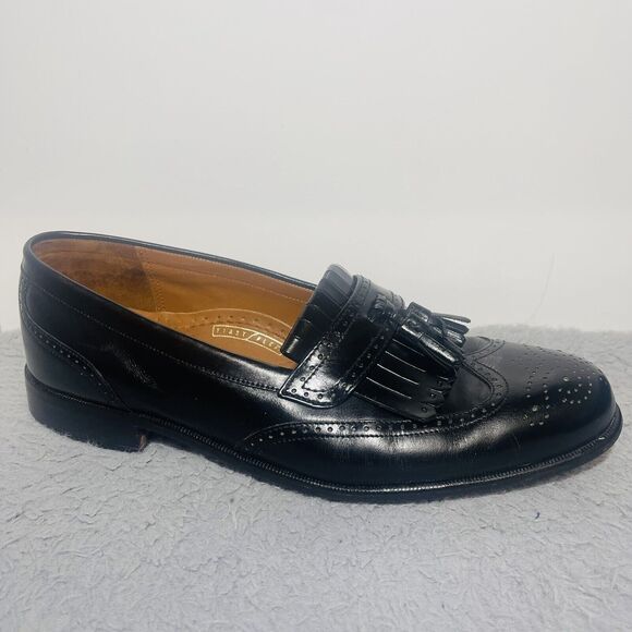 Bostonian Classics 20370 First Flex Black Leather Tassel Wing Tip Loafer 9.5M - Picture 8 of 12
